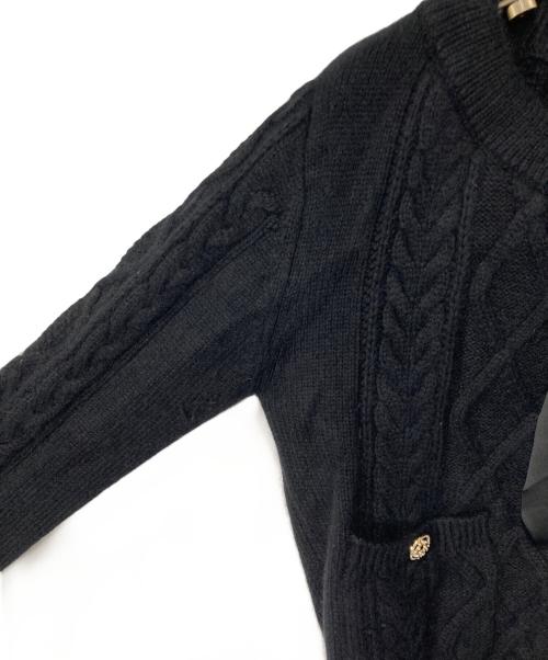 HER LIP TO（ハーリップトゥ）Her lip to (ハーリップトゥ) Aerienne Cable-Knit Ribbon Cardigan ブラック サイズ:SIZE Freeの古着・服飾アイテム