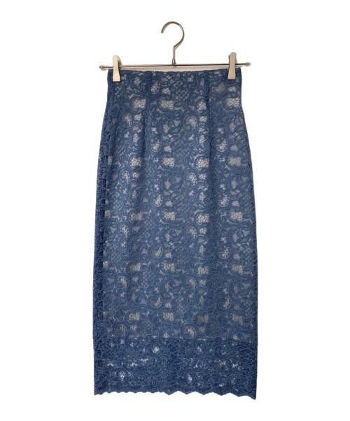 NOLLEY'S sophi（ノーリーズソフィー）NOLLEY'S sophi (ノーリーズソフィー) レースタイトスカート ブルー サイズ:34 未使用品の古着・服飾アイテム
