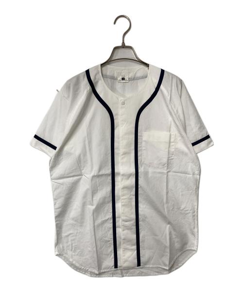 GANRYU（ガンリュウ）GANRYU (ガンリュウ) ベースボールシャツ ホワイト×ネイビー サイズ:Sの古着・服飾アイテム