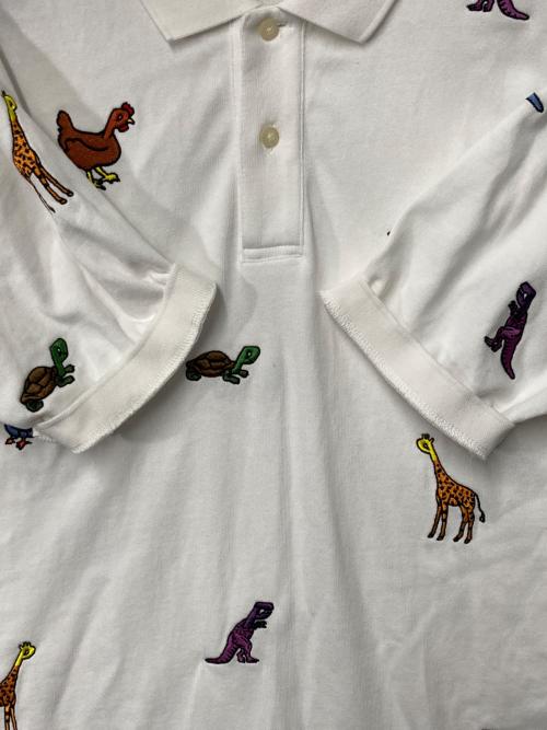 PALACE（パレス）PALACE (パレス) ANIMALS POLO / ポロシャツ ホワイト サイズ:Lの古着・服飾アイテム