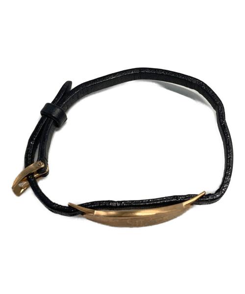 Vivienne Westwood（ヴィヴィアンウエストウッド）Vivienne Westwood (ヴィヴィアンウエストウッド) オーブプレート ブレスレット ブラック×ゴールドの古着・服飾アイテム