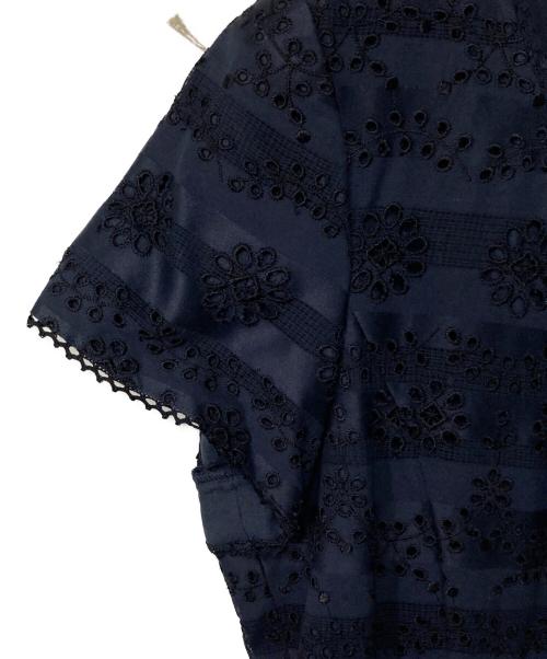 Leilian（レリアン）Leilian (レリアン) 刺繍ワンピース  ネイビー サイズ:９の古着・服飾アイテム