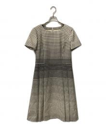 Leilian（レリアン）の古着「チェックワンピース」｜ホワイト×ブラック
