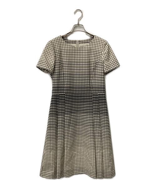 Leilian（レリアン）LEILIAN (レリアン) チェックワンピース ホワイト×ブラック サイズ:9の古着・服飾アイテム