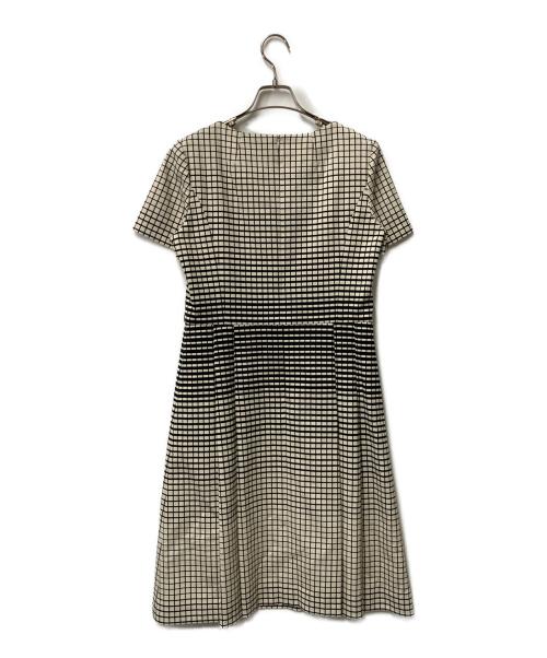 Leilian（レリアン）LEILIAN (レリアン) チェックワンピース ホワイト×ブラック サイズ:9の古着・服飾アイテム