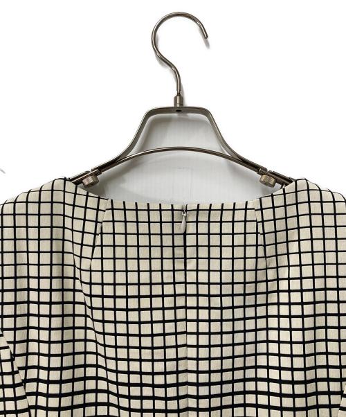 Leilian（レリアン）LEILIAN (レリアン) チェックワンピース ホワイト×ブラック サイズ:9の古着・服飾アイテム