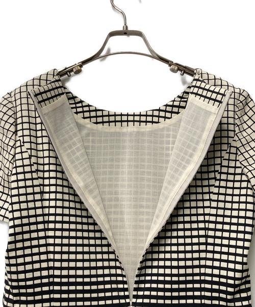 Leilian（レリアン）LEILIAN (レリアン) チェックワンピース ホワイト×ブラック サイズ:9の古着・服飾アイテム