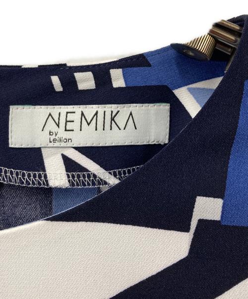 NEMIKA（ネミカ）NEMIKA (ネミカ) NEMIKA 総柄ワンピース ネイビー×ブルー  ネイビー×ブルー サイズ:9の古着・服飾アイテム