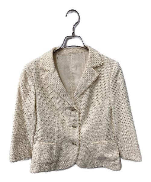 Leilian（レリアン）LEILIAN (レリアン) カットワークジャケット アイボリー サイズ:9の古着・服飾アイテム