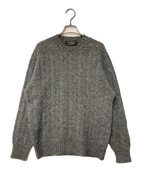 BROOKS BROTHERS（ブルックスブラザーズ）BROOKS BROTHERS (ブルックスブラザーズ) シェットランドウールケーブルニット BROOKS BROTHERS グレー  グレー サイズ:40の古着・服飾アイテム