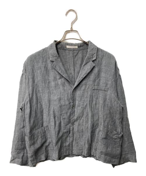 GALERIE VIE（ギャルリーヴィー）GALERIE VIE (ギャルリーヴィー) ファインリネン シャツジャケット グレー サイズ:36の古着・服飾アイテム