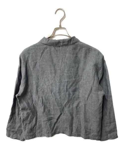 GALERIE VIE（ギャルリーヴィー）GALERIE VIE (ギャルリーヴィー) ファインリネン シャツジャケット グレー サイズ:36の古着・服飾アイテム