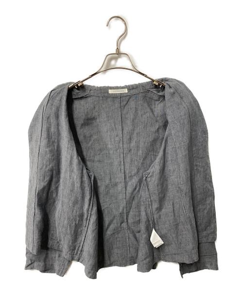 GALERIE VIE（ギャルリーヴィー）GALERIE VIE (ギャルリーヴィー) ファインリネン シャツジャケット グレー サイズ:36の古着・服飾アイテム