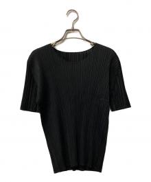 PLEATS PLEASE（プリーツプリーズ）の古着「プリーツカットソー」｜ブラック