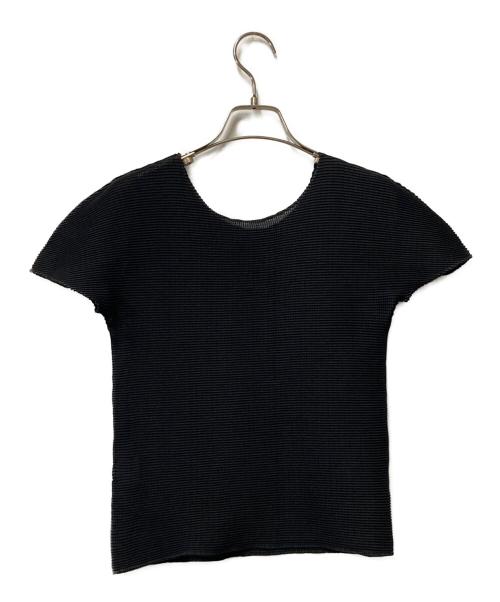 me ISSEY MIYAKE（ミーイッセイ ミヤケ）me ISSEY MIYAKE (ミーイッセイ ミヤケ) プリーツカットソー ブラック サイズ:Freeの古着・服飾アイテム
