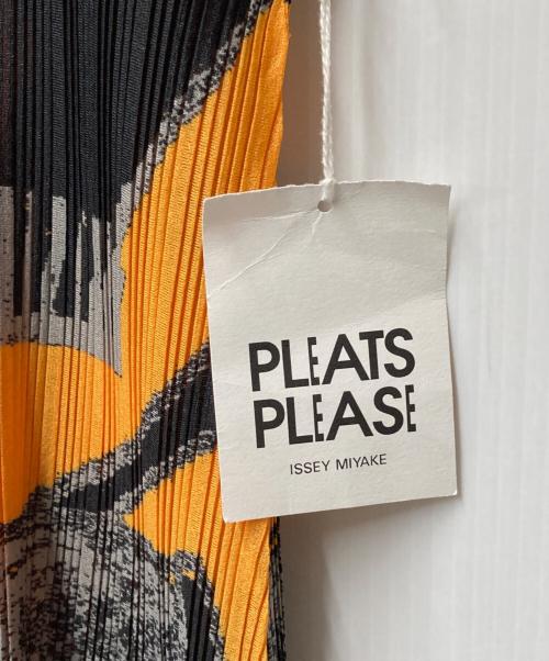 PLEATS PLEASE（プリーツプリーズ）PLEATS PLEASE (プリーツプリーズ) 総柄ワンピース オレンジ サイズ:3の古着・服飾アイテム