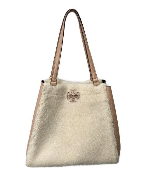 TORY BURCH（トリーバーチ）TORY BURCH (トリーバーチ) マクグロウ シアリング キャリーオール ピンク×ホワイトの古着・服飾アイテム
