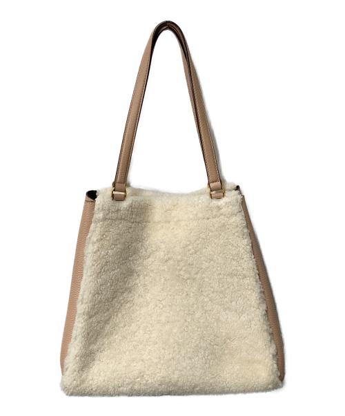TORY BURCH（トリーバーチ）TORY BURCH (トリーバーチ) マクグロウ シアリング キャリーオール ピンク×ホワイトの古着・服飾アイテム