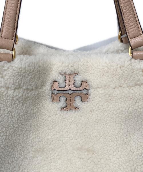 TORY BURCH（トリーバーチ）TORY BURCH (トリーバーチ) マクグロウ シアリング キャリーオール ピンク×ホワイトの古着・服飾アイテム