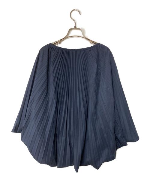 mizuiro-ind（ミズイロインド）mizuiro-ind (ミズイロインド) プリーツデザインブラウス ネイビー サイズ:Freeの古着・服飾アイテム