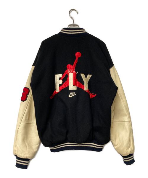 NIKE（ナイキ）NIKE (ナイキ) AIR JORDAN VARSITY JACKET ブラック×ベージュ サイズ:Lの古着・服飾アイテム