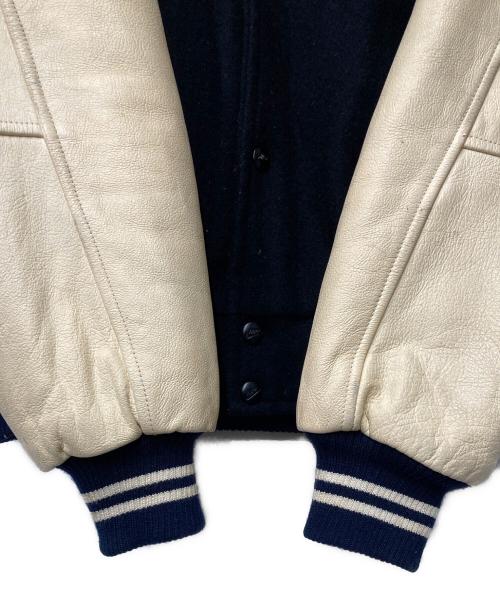 NIKE（ナイキ）NIKE (ナイキ) AIR JORDAN VARSITY JACKET ブラック×ベージュ サイズ:Lの古着・服飾アイテム