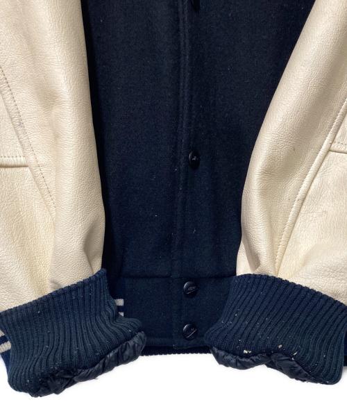 NIKE（ナイキ）NIKE (ナイキ) AIR JORDAN VARSITY JACKET ブラック×ベージュ サイズ:Lの古着・服飾アイテム