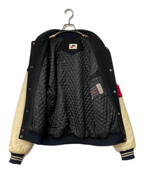 NIKE（ナイキ）NIKE (ナイキ) AIR JORDAN VARSITY JACKET ブラック×ベージュ サイズ:Lの古着・服飾アイテム