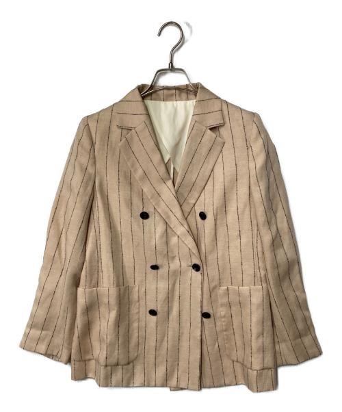 MACPHEE（マカフィー）MACPHEE (マカフィー) ダブルカバーリネン ダブルブレストジャケット ベージュ サイズ:34の古着・服飾アイテム