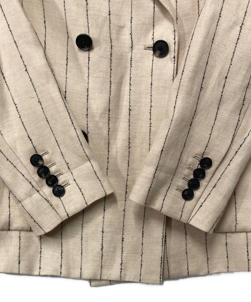 MACPHEE（マカフィー）MACPHEE (マカフィー) ダブルカバーリネン ダブルブレストジャケット ベージュ サイズ:34の古着・服飾アイテム