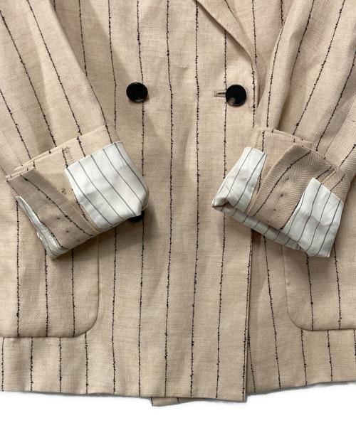 MACPHEE（マカフィー）MACPHEE (マカフィー) ダブルカバーリネン ダブルブレストジャケット ベージュ サイズ:34の古着・服飾アイテム