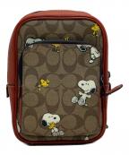 COACH×PEANUTSコーチ×ピーナッツ）の古着「ラック パック 14・シグネチャー・スヌーピー ウッドストック」｜ブラウン