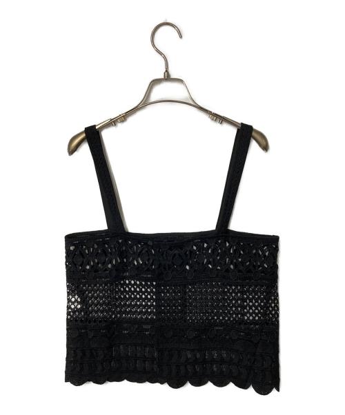 allureville（アルアバイル）allureville (アルアバイル) カットワーク レースキャミ ブラック サイズ:FREEの古着・服飾アイテム