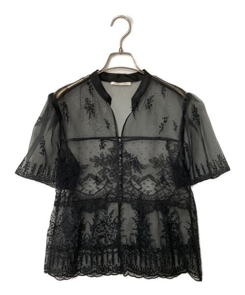 CURRENTAGE（カレンテージ）CURRENTAGE (カレンテージ) シアーブラウス ブラック サイズ:Freeの古着・服飾アイテム