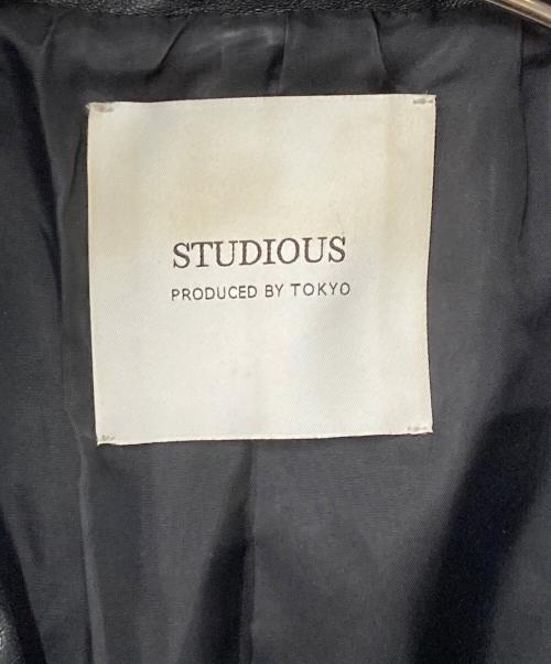 STUDIOUS（ステュディオス）STUDIOUS (ステュディオス) ラムレザーダブルライダースジャケット ブラック サイズ:1の古着・服飾アイテム