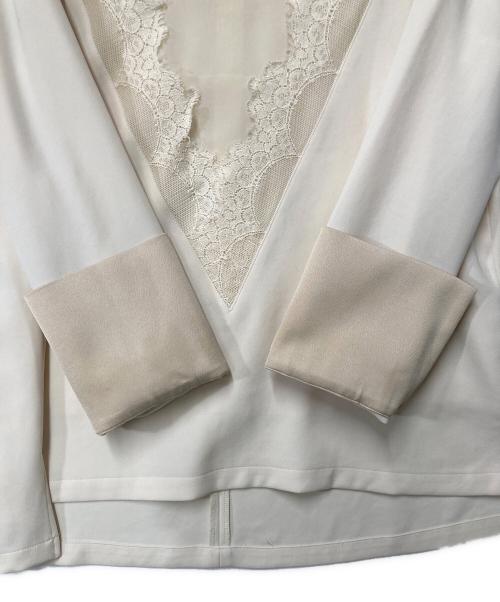 LOKITHO（ロキト）LOKITHO (ロキト) Laced v neck top ベージュ サイズ:1の古着・服飾アイテム