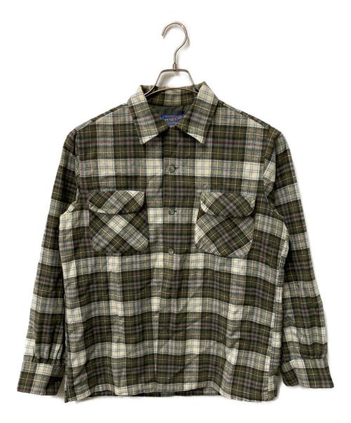 PENDLETON（ペンドルトン）PENDLETON (ペンドルトン) 60’s ウールチェックシャツ ベージュ×オリーブ サイズ:Ｍの古着・服飾アイテム