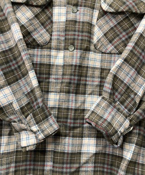 PENDLETON（ペンドルトン）PENDLETON (ペンドルトン) 60’s ウールチェックシャツ ベージュ×オリーブ サイズ:Ｍの古着・服飾アイテム
