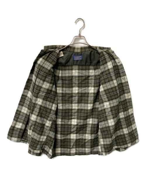 PENDLETON（ペンドルトン）PENDLETON (ペンドルトン) 60’s ウールチェックシャツ ベージュ×オリーブ サイズ:Ｍの古着・服飾アイテム