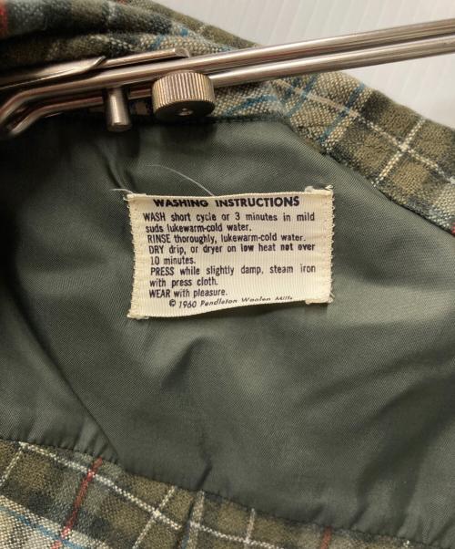 PENDLETON（ペンドルトン）PENDLETON (ペンドルトン) 60’s ウールチェックシャツ ベージュ×オリーブ サイズ:Ｍの古着・服飾アイテム