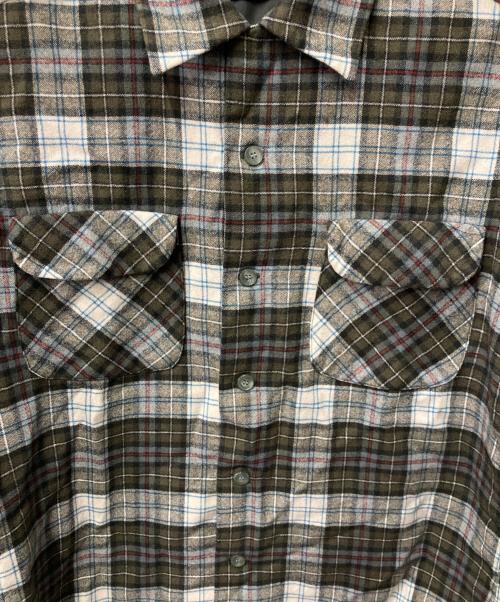 PENDLETON（ペンドルトン）PENDLETON (ペンドルトン) 60’s ウールチェックシャツ ベージュ×オリーブ サイズ:Ｍの古着・服飾アイテム
