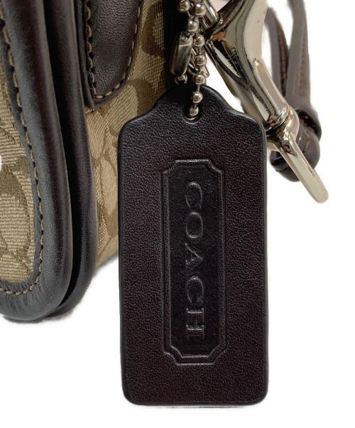 COACH（コーチ）COACH (コーチ) シグネチャーショルダーバッグ ブラウン×ベージュの古着・服飾アイテム