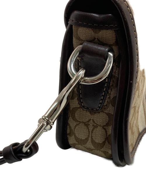 COACH（コーチ）COACH (コーチ) シグネチャーショルダーバッグ ブラウン×ベージュの古着・服飾アイテム
