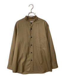 JOHN SMEDLEY（ジョンスメドレー）の古着「バンドカラーシャツ」｜ブラウン