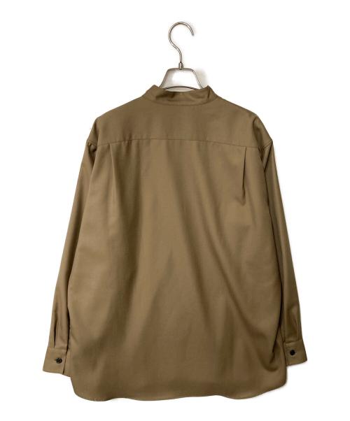 JOHN SMEDLEY（ジョンスメドレー）JOHN SMEDLEY (ジョンスメドレー) バンドカラーシャツ ブラウン サイズ:Mの古着・服飾アイテム