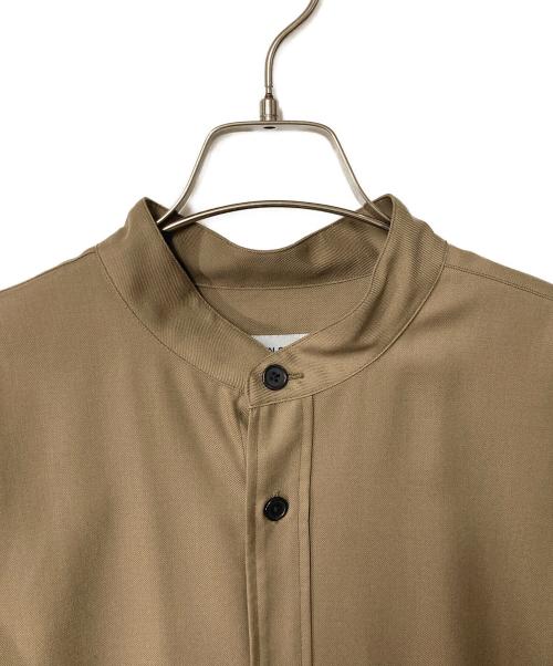 JOHN SMEDLEY（ジョンスメドレー）JOHN SMEDLEY (ジョンスメドレー) バンドカラーシャツ ブラウン サイズ:Mの古着・服飾アイテム