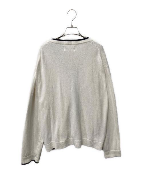 Wiss. Key（ウィス・キー）Wiss. Key (ウィス・キー) Vネックカーディガン ホワイト サイズ:Ｍの古着・服飾アイテム