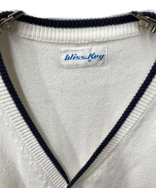 Wiss. Key（ウィス・キー）Wiss. Key (ウィス・キー) Vネックカーディガン ホワイト サイズ:Ｍの古着・服飾アイテム