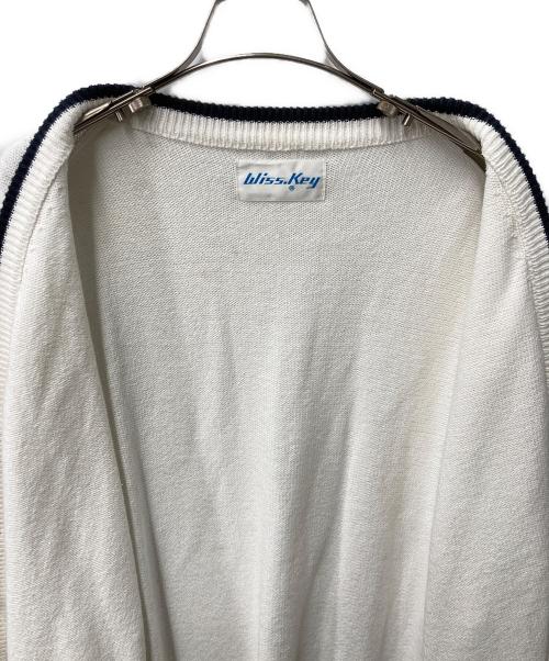Wiss. Key（ウィス・キー）Wiss. Key (ウィス・キー) Vネックカーディガン ホワイト サイズ:Ｍの古着・服飾アイテム