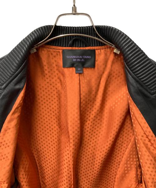 Shanghai Tang（シャンハイタン）Shanghai Tang (シャンハイタン) ラムレザージャケット ブラック サイズ:48の古着・服飾アイテム